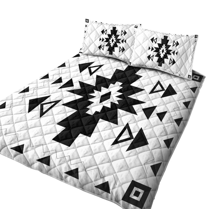 Coverlets with Black and White Aztec Design