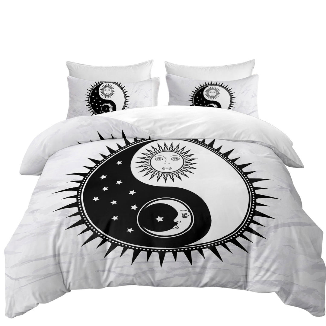 Coverlets with Black and White Sun and Moon Yin and Yang