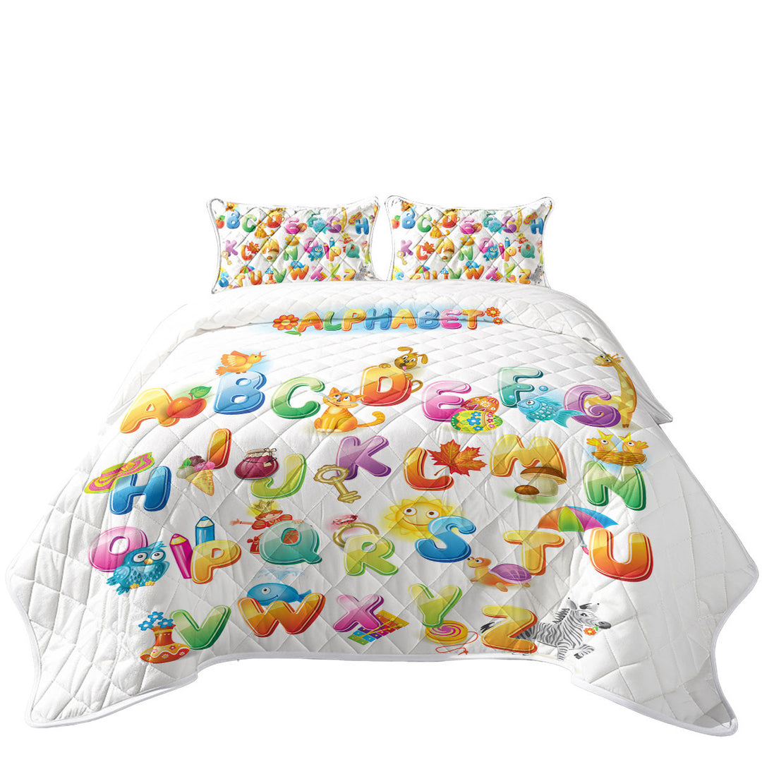 Coverlets with Cartoon Alphabet for Kids