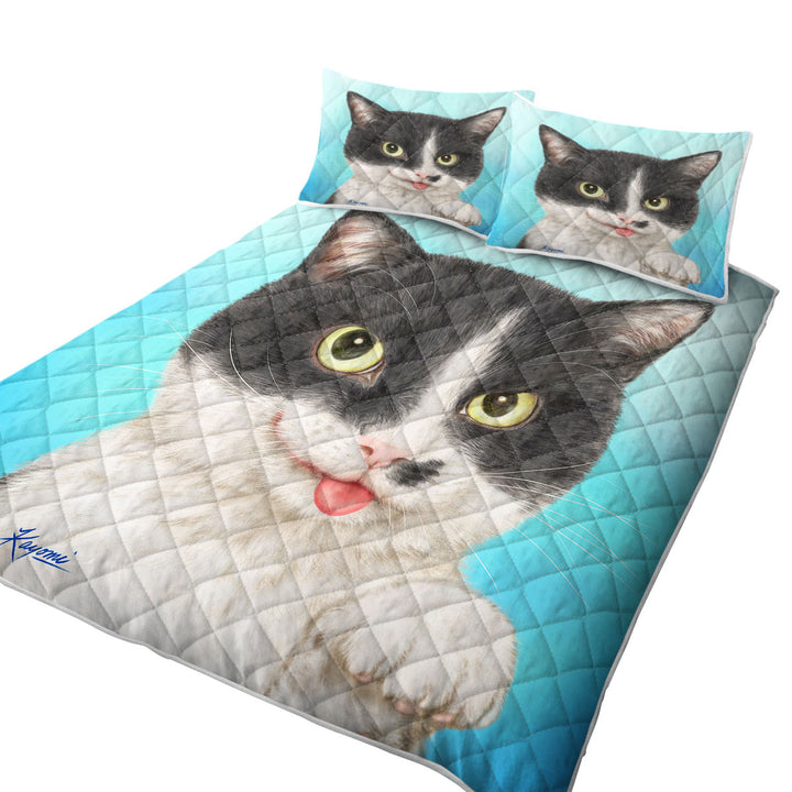 Coverlets with Cats Art Paintings Black and White Cat