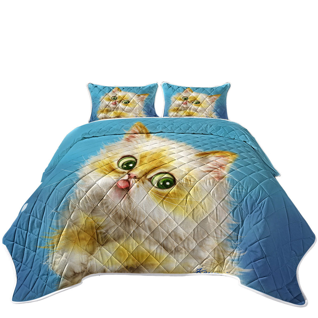Coverlets with Cats Cute and Funny Art Painting Furry Kitty Cat