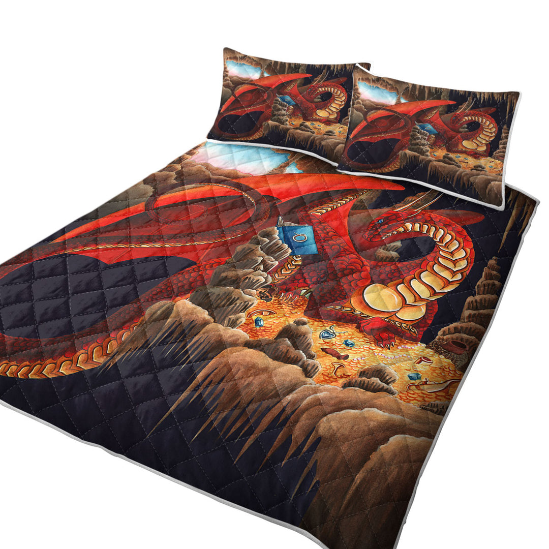 Coverlets with Cool Fantasy Art Dragon Reading a Book