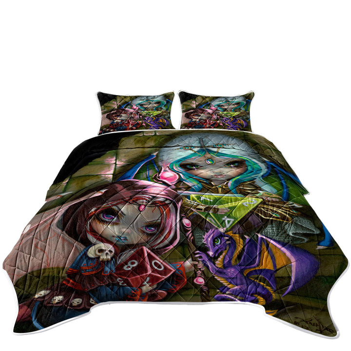 Coverlets with Cool Fantasy Dragons and Fairies Dice Dragonlings