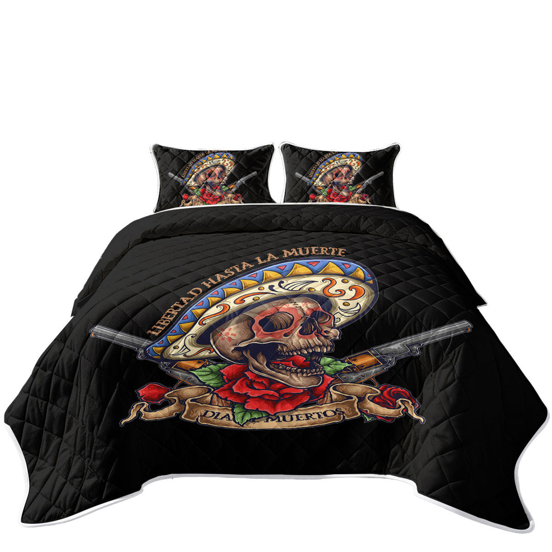Coverlets with Cool Mexican Skull Free the Dead Design