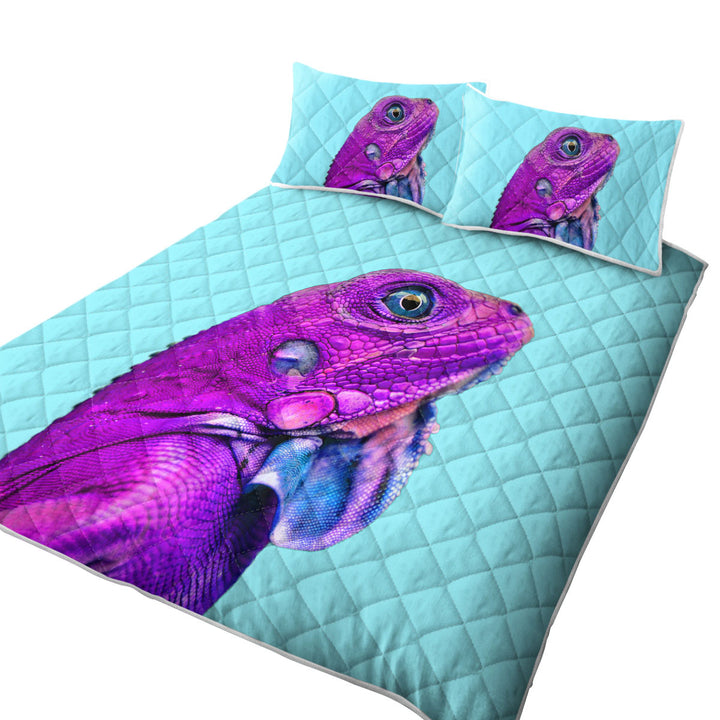 Coverlets with Cool Purple Dragon Lizard