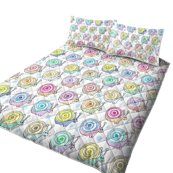 Coverlets with Cute Colorful Snails