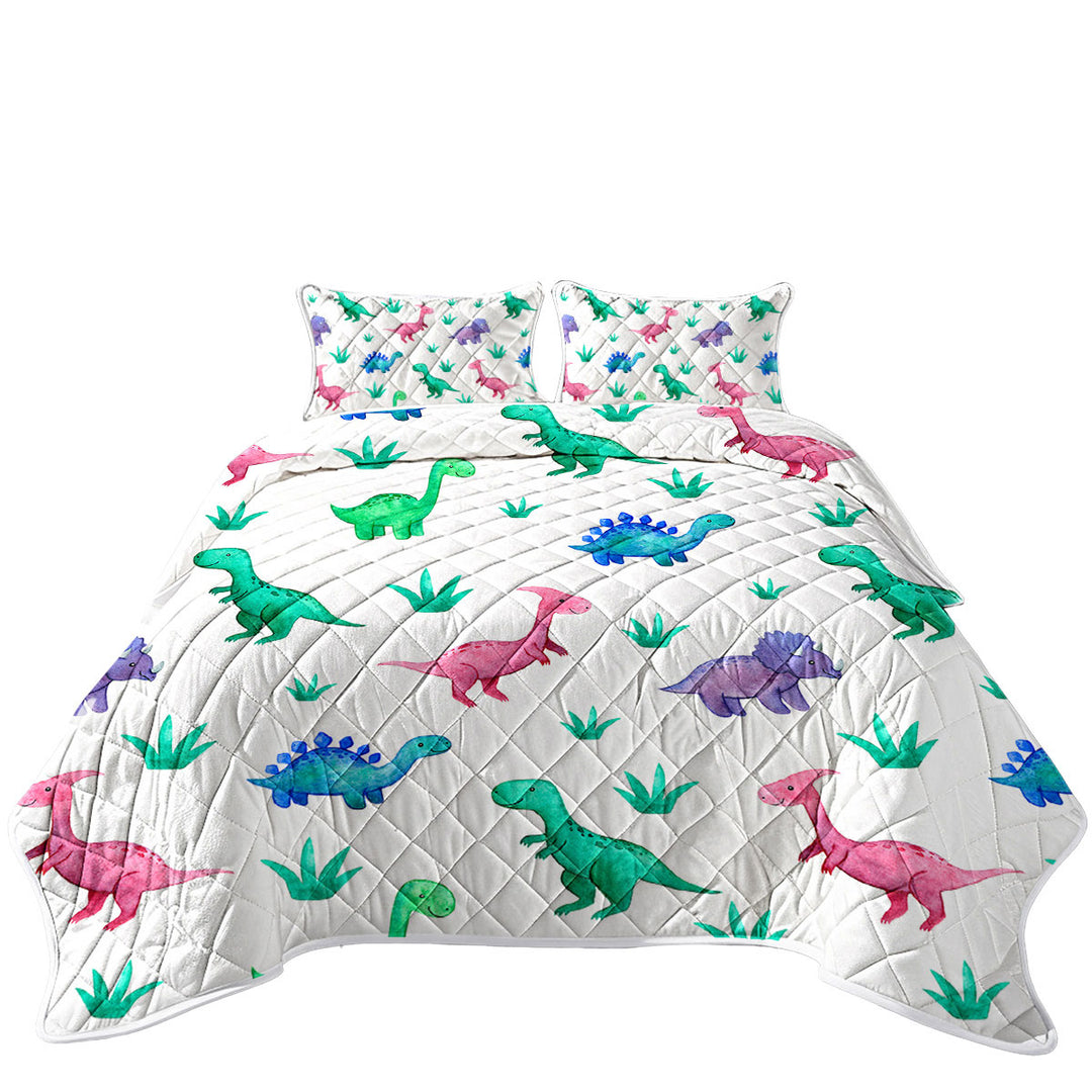 Coverlets with Cute Smiling Dinosaurs for Children