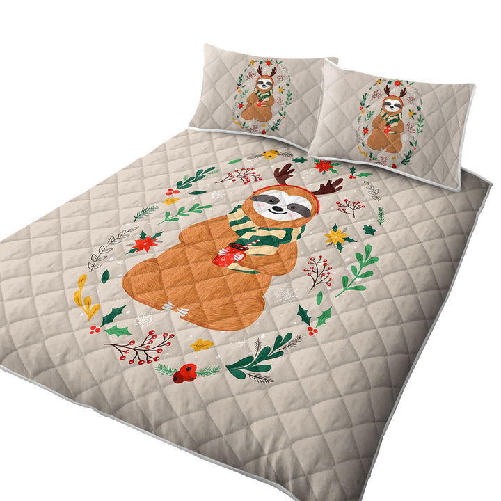 Coverlets with Cute and Funny Christmas Sloth