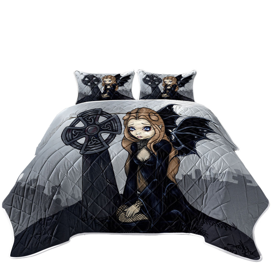 Coverlets with Doomed From the Start Gothic Fairy Celtic Cross