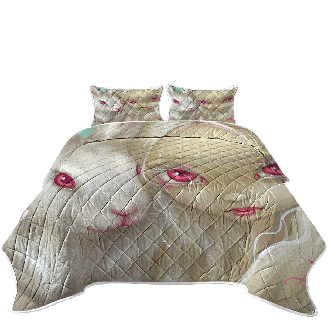 Coverlets with Faces of Faery _100 Beautiful Albino Girl and Bunny