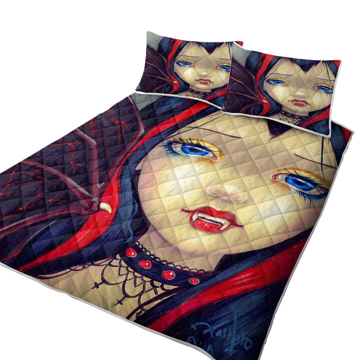 Coverlets with Faces of Faery _99 Vampire Goth Girl