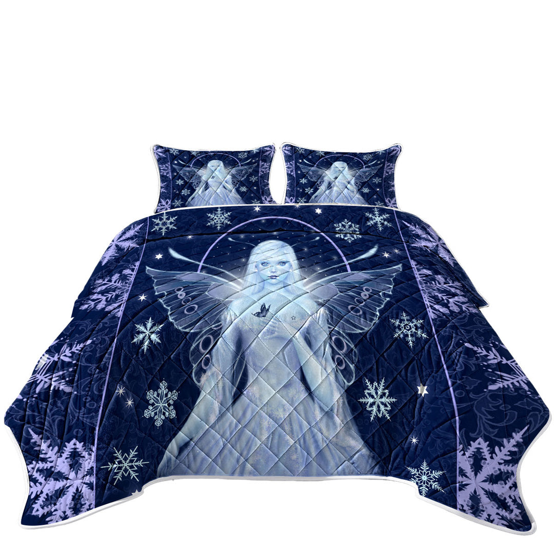 Coverlets with Fantasy Art Snowflakes and Stunning Snow Fairy