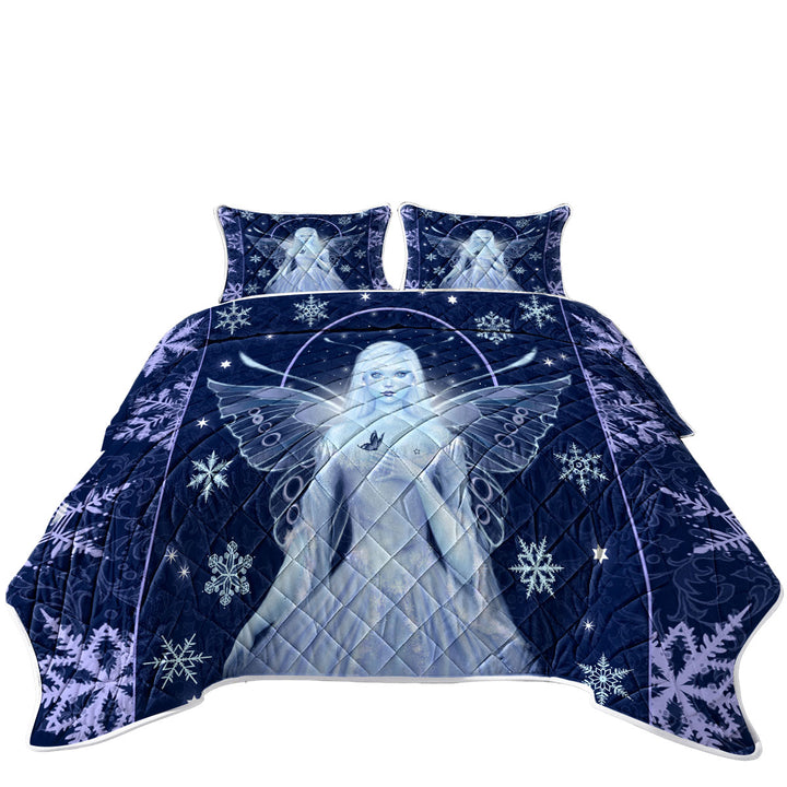 Coverlets with Fantasy Art Snowflakes and Stunning Snow Fairy