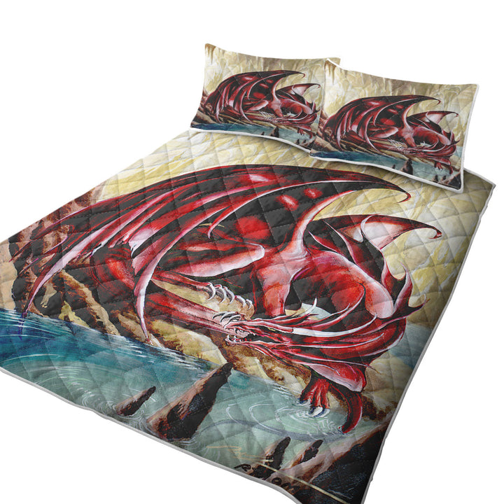 Coverlets with Firebrand Red Dragon Drawing