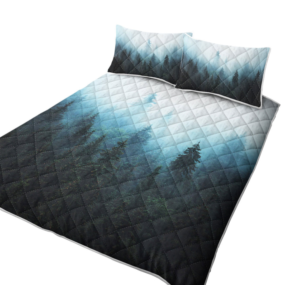 Coverlets with Foggy Pine Forest