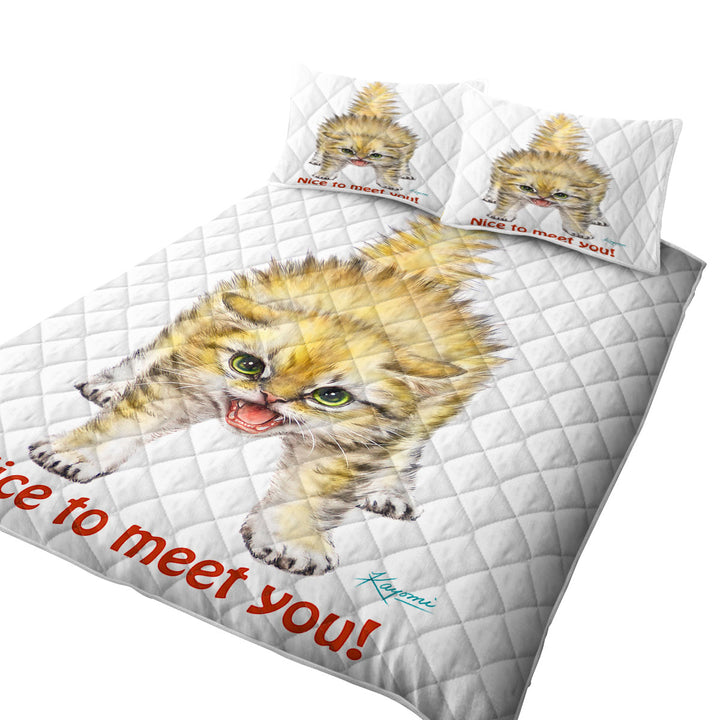Coverlets with Funny Cats Aggressive Kitten