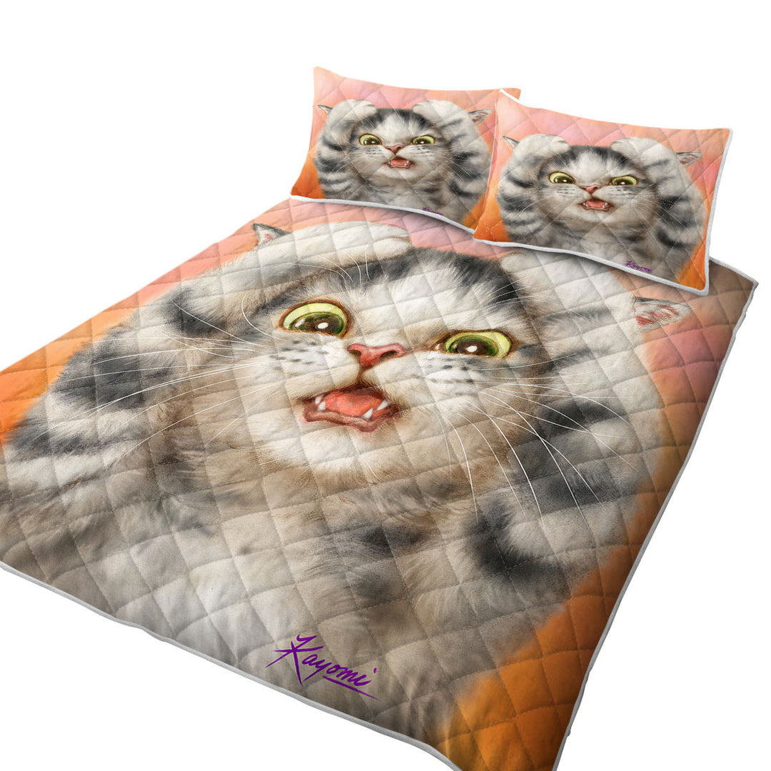 Coverlets with Funny Cats Cute Kitten Surprised