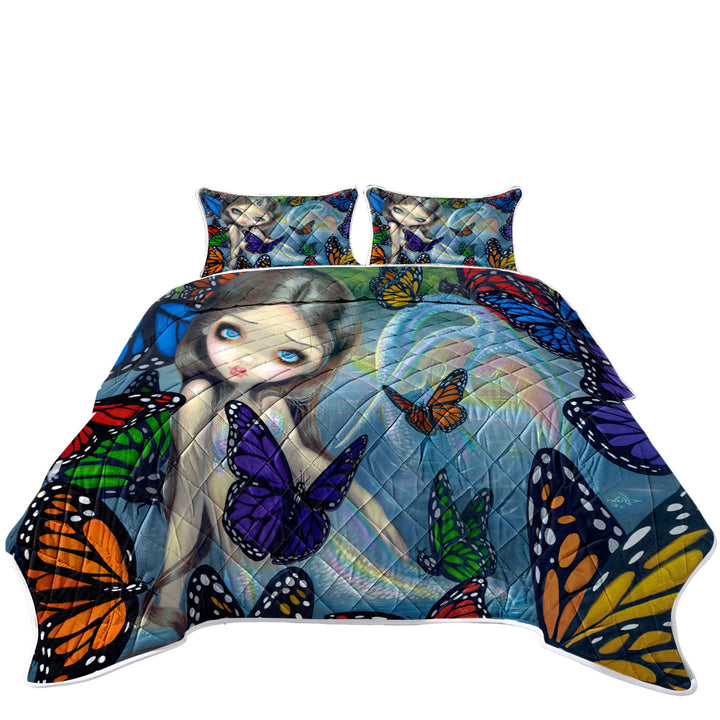 Coverlets with Halcyon Beautiful Mermaid and Butterflies