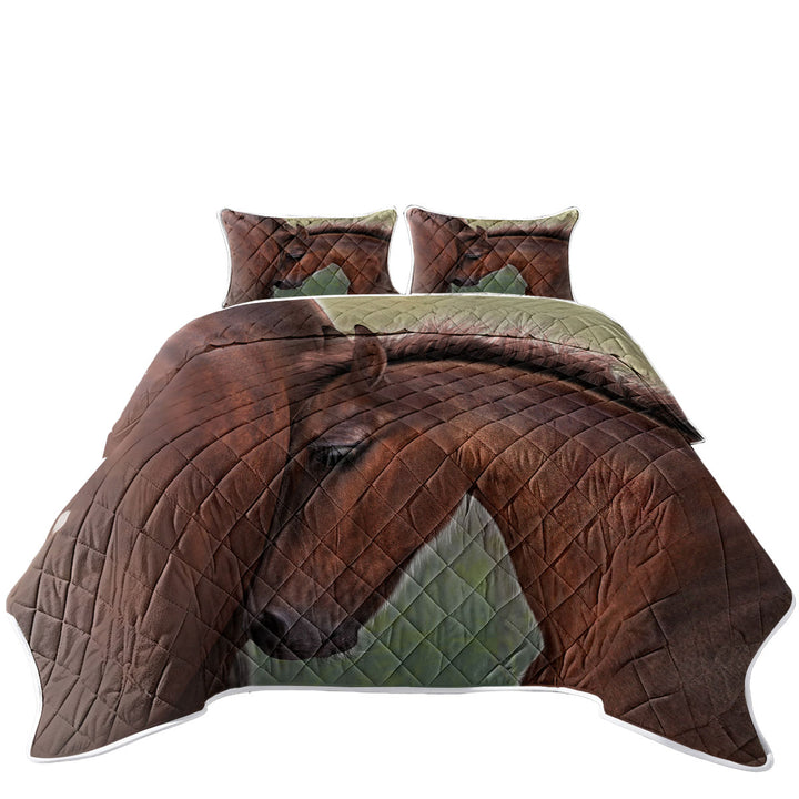Coverlets with Horse Art Cute Momma with Foal