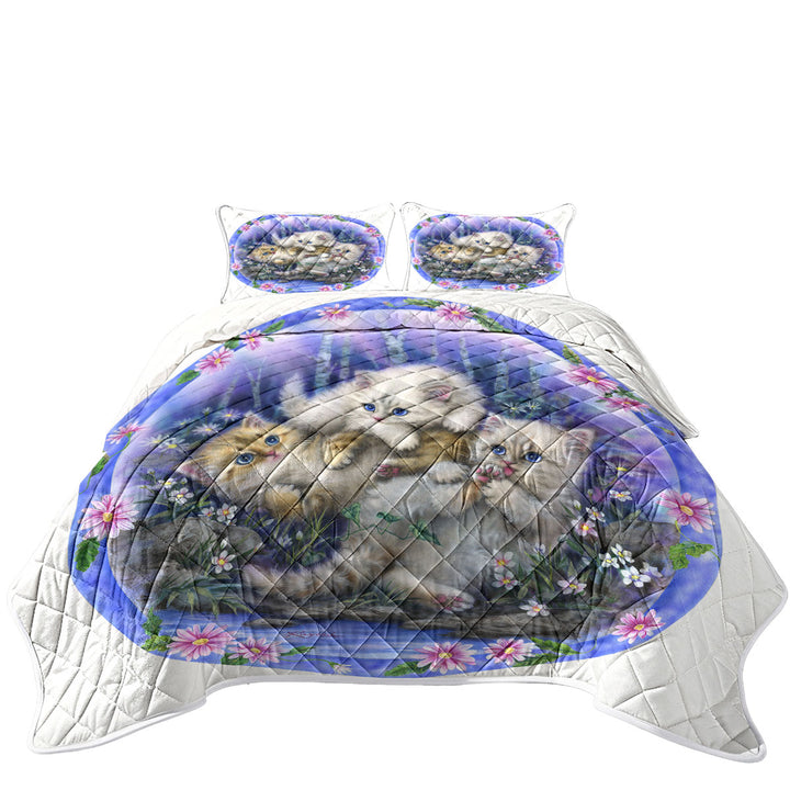 Coverlets with Kids Design Cute Three Kittens Outdoor Adventure