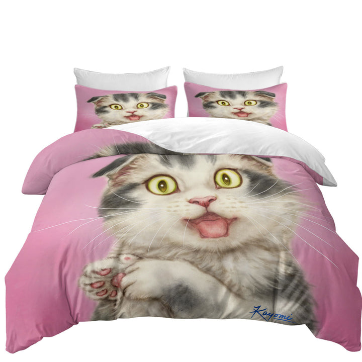 Coverlets with Kittens Cute Drawings Grey Scottish Fold Cat