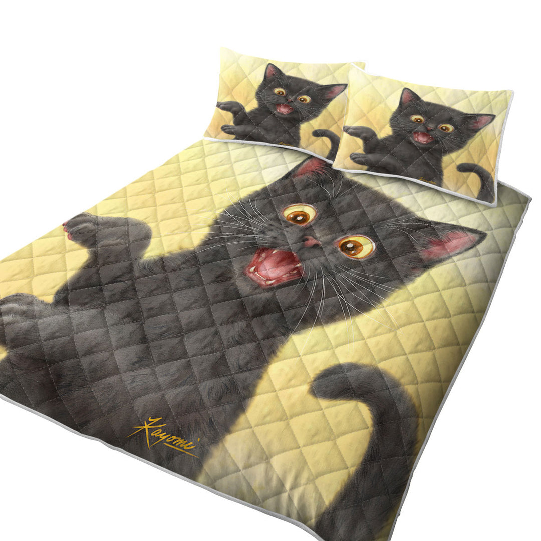 Coverlets with Kittens for Children Happy Little Black Cat