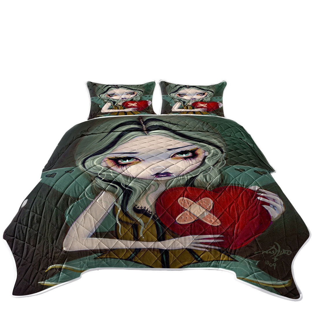 Coverlets with Melancholy Valentine Mending a Broken Heart Fairy