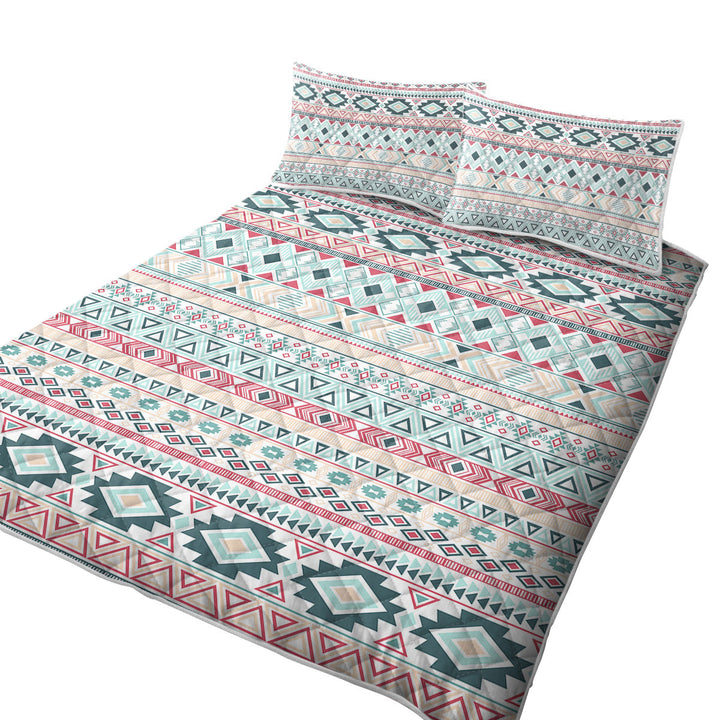 Coverlets with Mint Hues Aztec Stripes