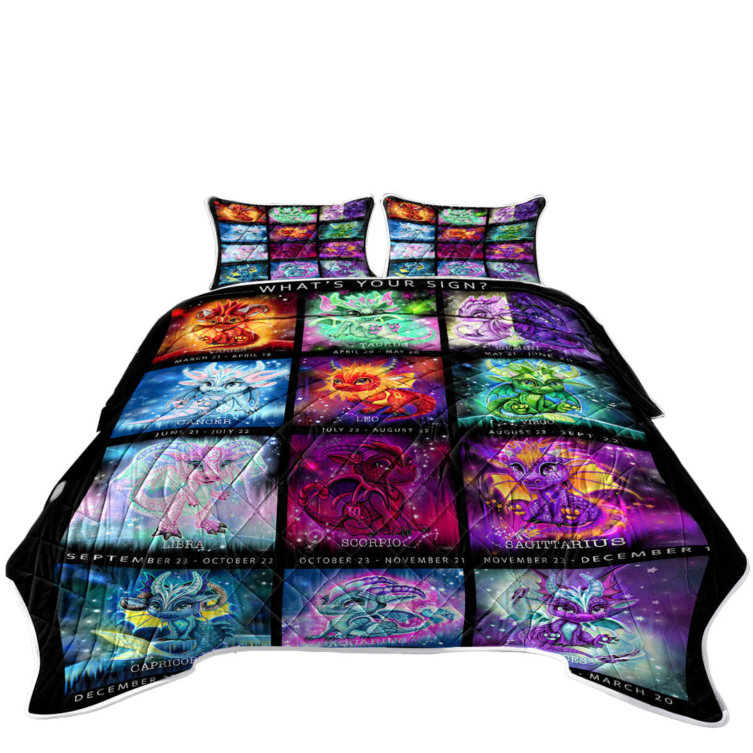 Coverlets with Multi Colored The Zodiacs Lil Dragons