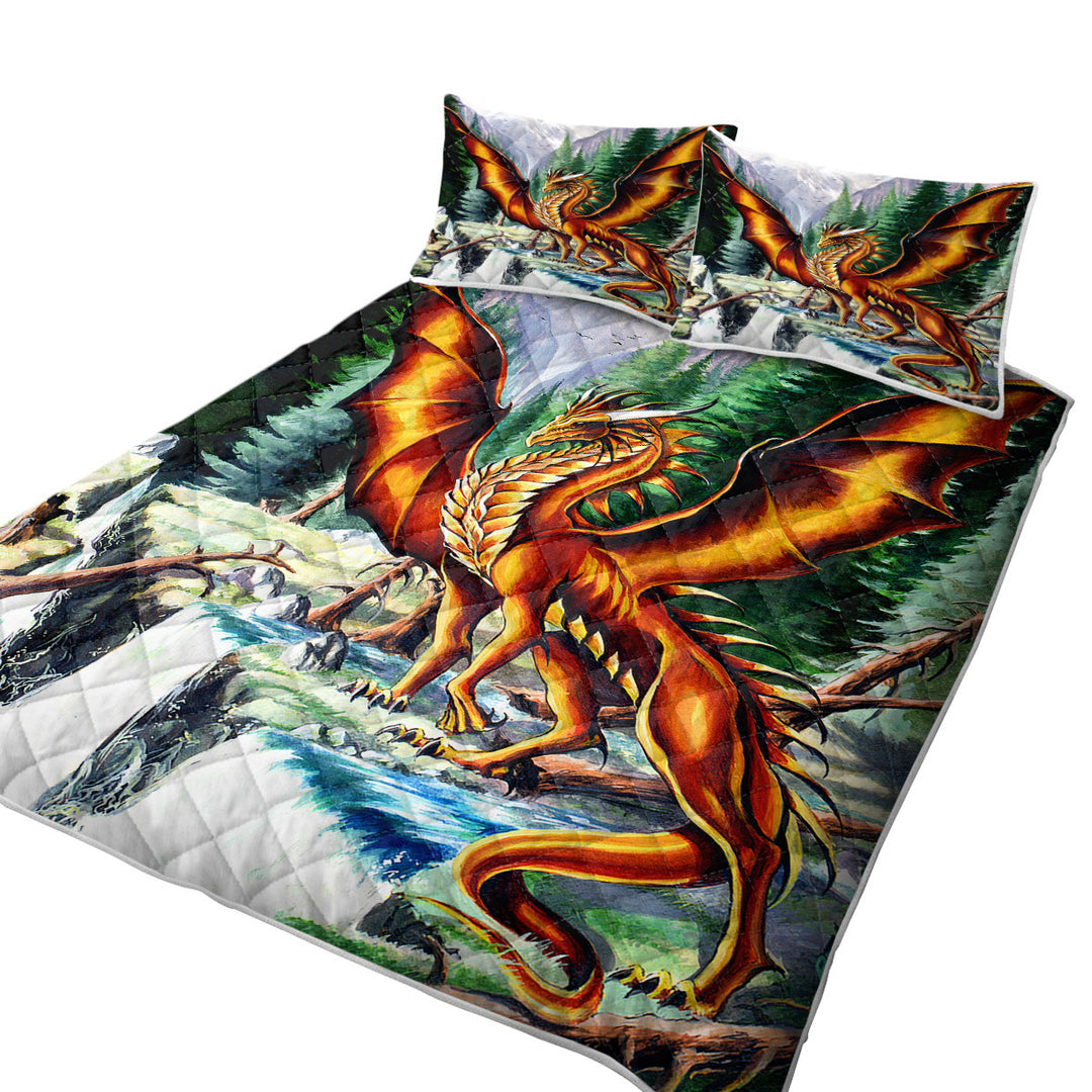 Coverlets with Nature Mountain Waterfall Forest Solaris Dragon
