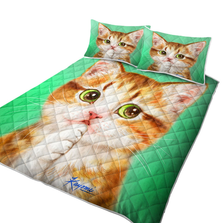 Coverlets with Painted Cats Perfect Green Eyes Kitten