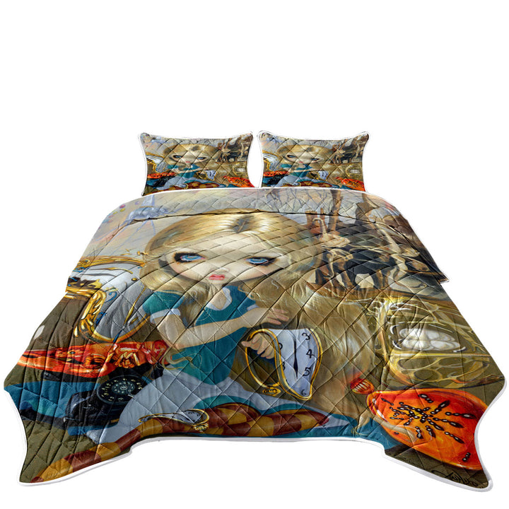 Coverlets with Painted Fantasy Alice in a Dali Dream
