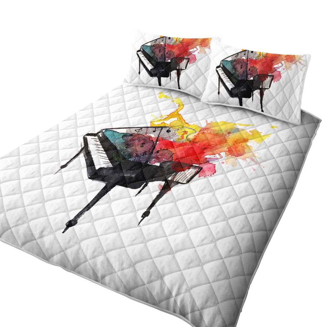 Coverlets with Piano on Fire Art