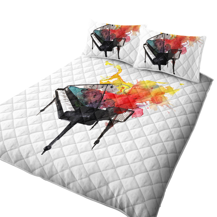 Coverlets with Piano on Fire Art