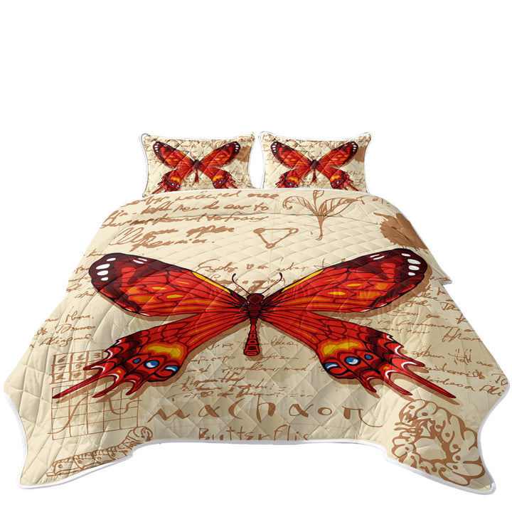 Coverlets with Red Machaon Butterfly