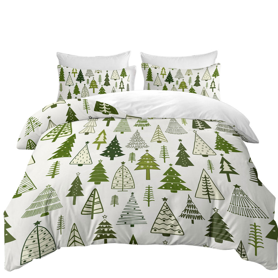 Coverlets with Simple Drawing Christmas Trees