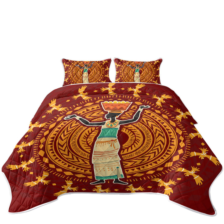 Coverlets with Traditional African Woman