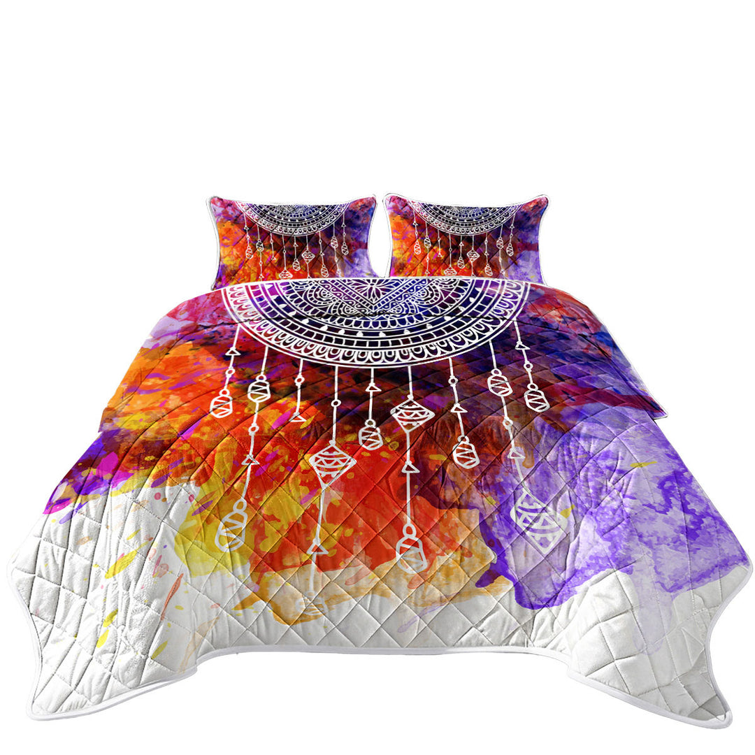 Coverlets with Water Colored and Mandala