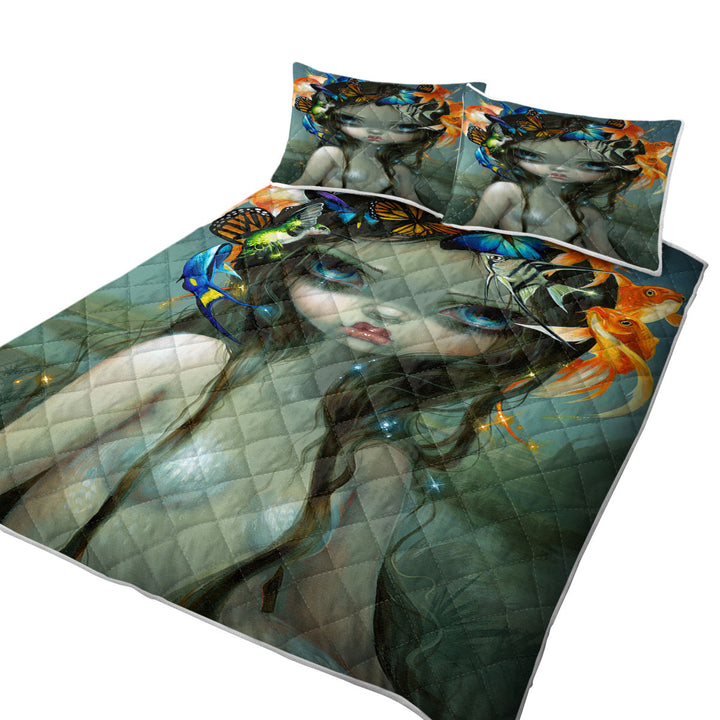 Crown of Air and Water Beautiful Mermaid Coverlet