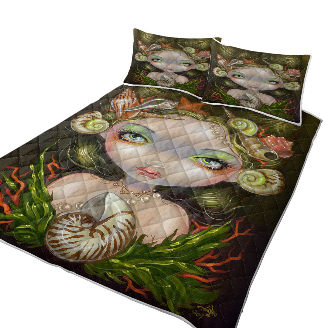 Crown of Shells Beautiful Maiden Mermaid Princess Coverlets