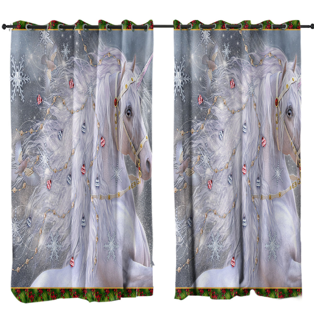 Curtain with Christmas Magic White Unicorn