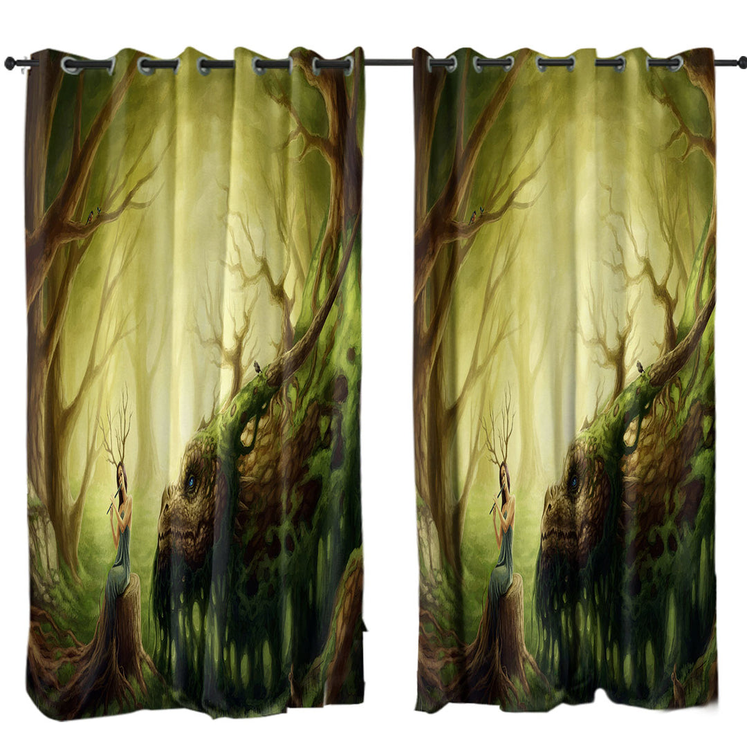 Curtain with Forgotten Fairytales Forest Fairy and Dragon