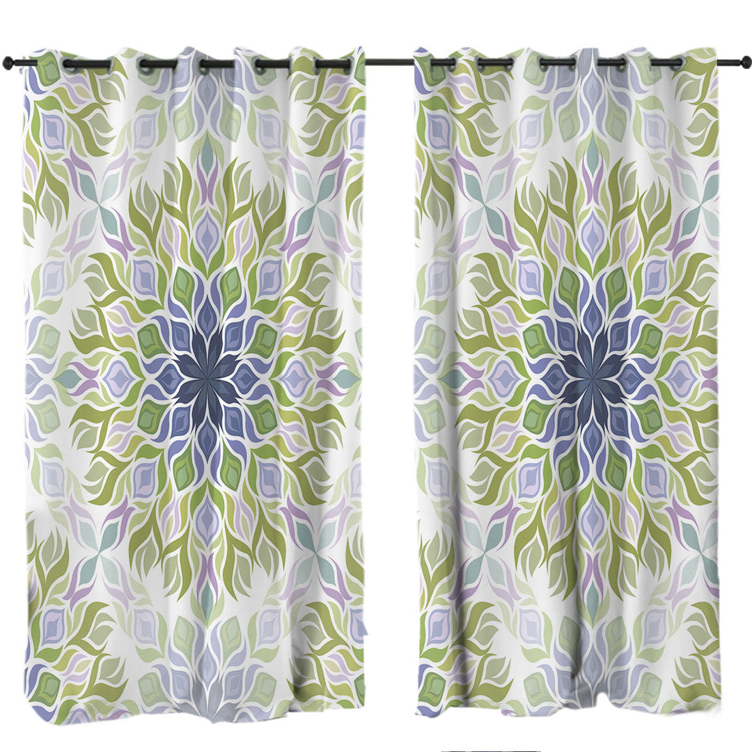 Curtain with Green Purple Relaxing Abstract