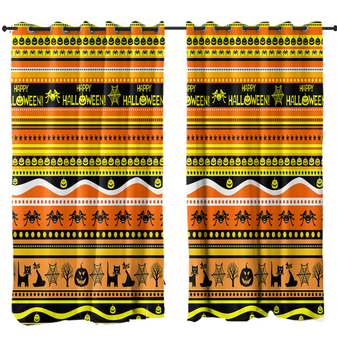Curtain with Happy Halloween Design