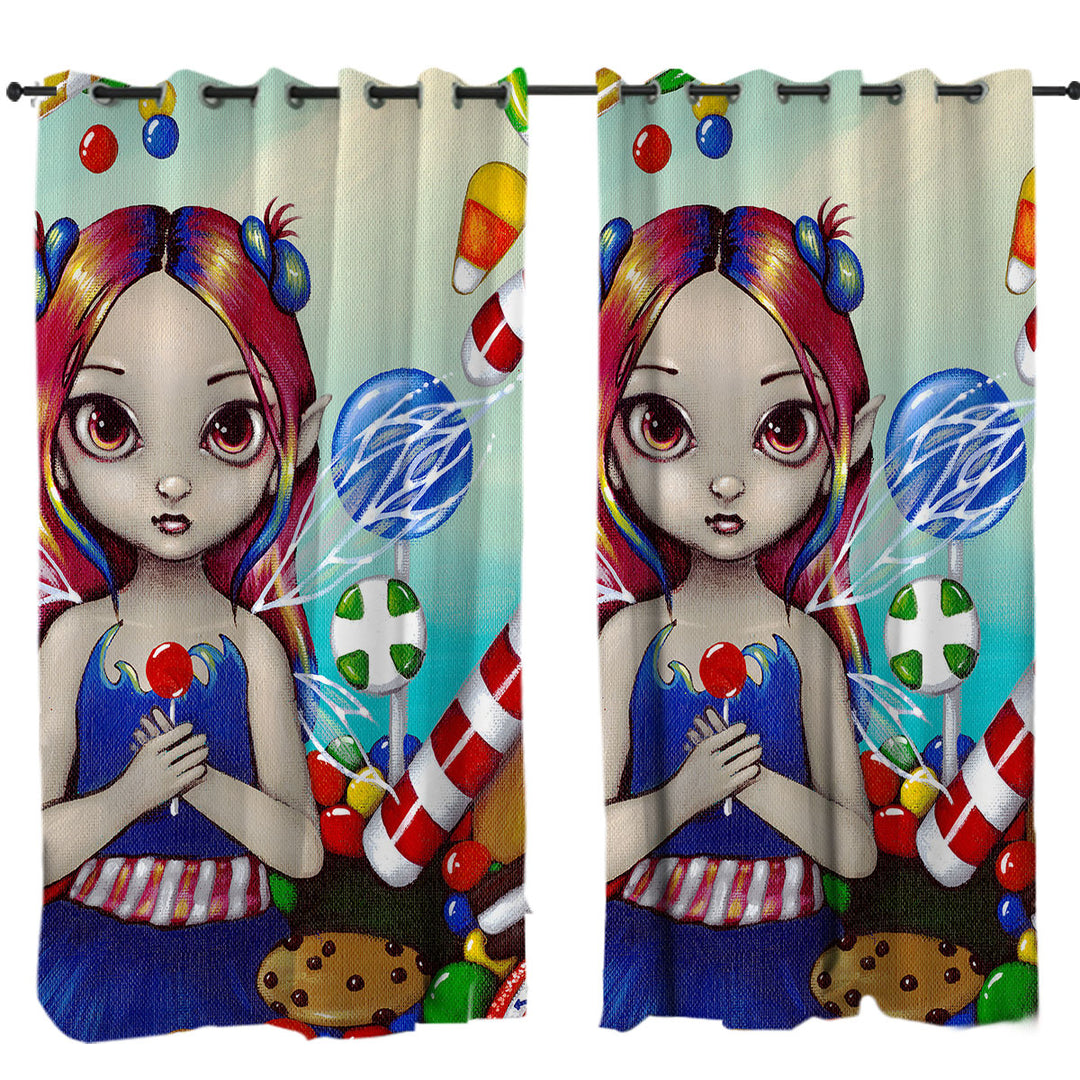 Curtain with Kids Candy Loving Fairy with a Sweet Tooth