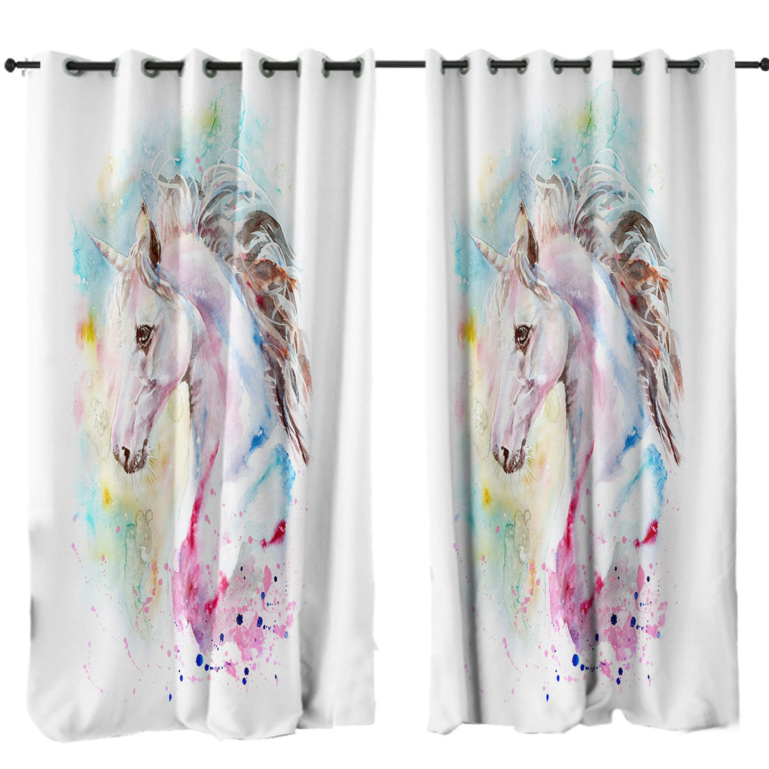 Curtain with Stunning Unicorn Painting