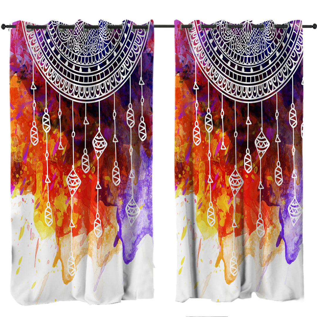 Curtain with Water Colored and Mandala