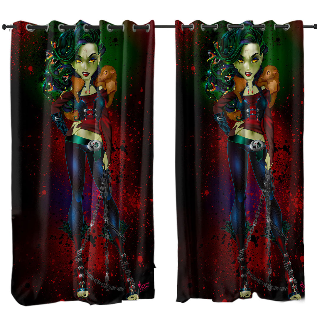 Curtain with Women Dark Art Goth Tough Medusa