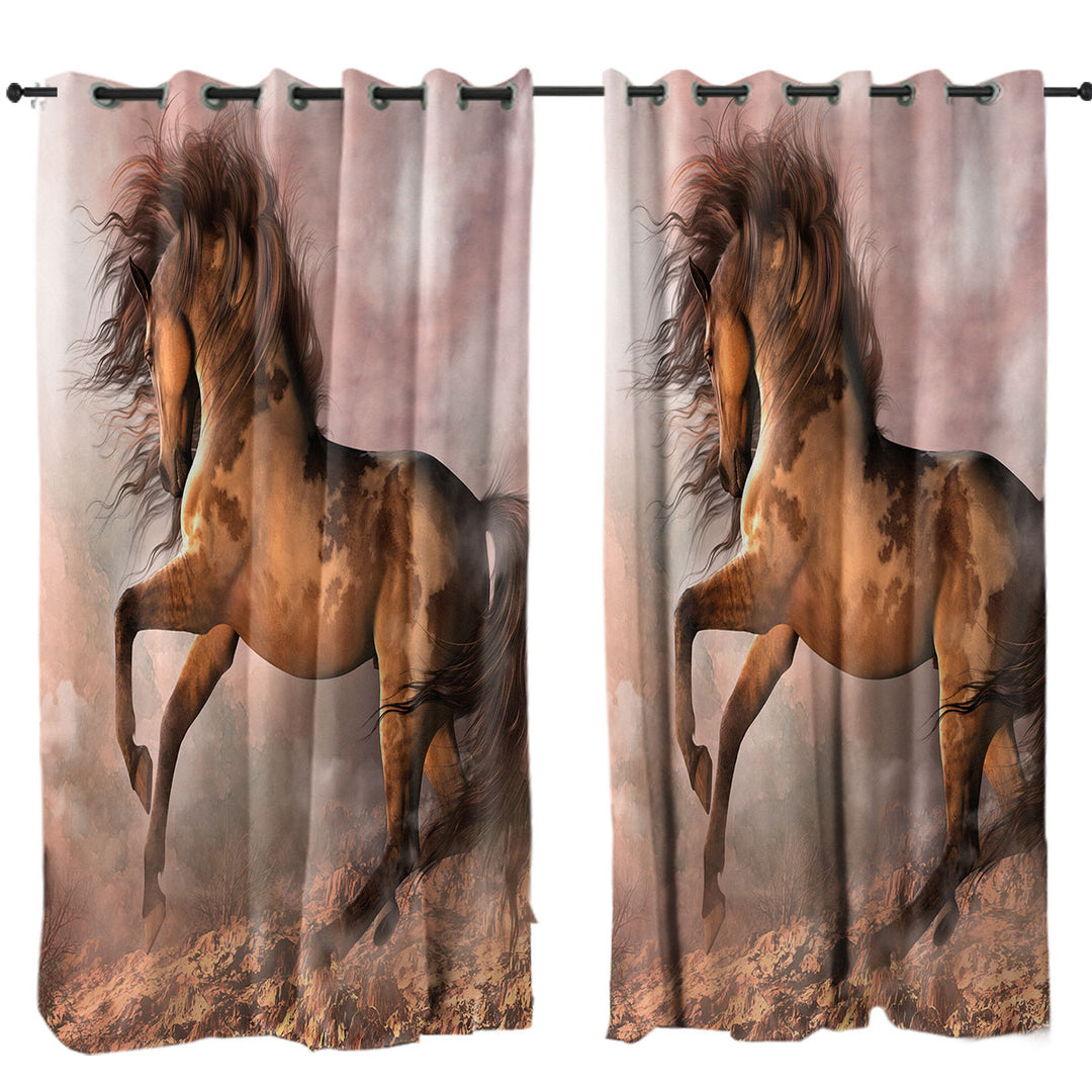 Curtains for Bedroom with Awesome Wild Horse the Wild Spirit