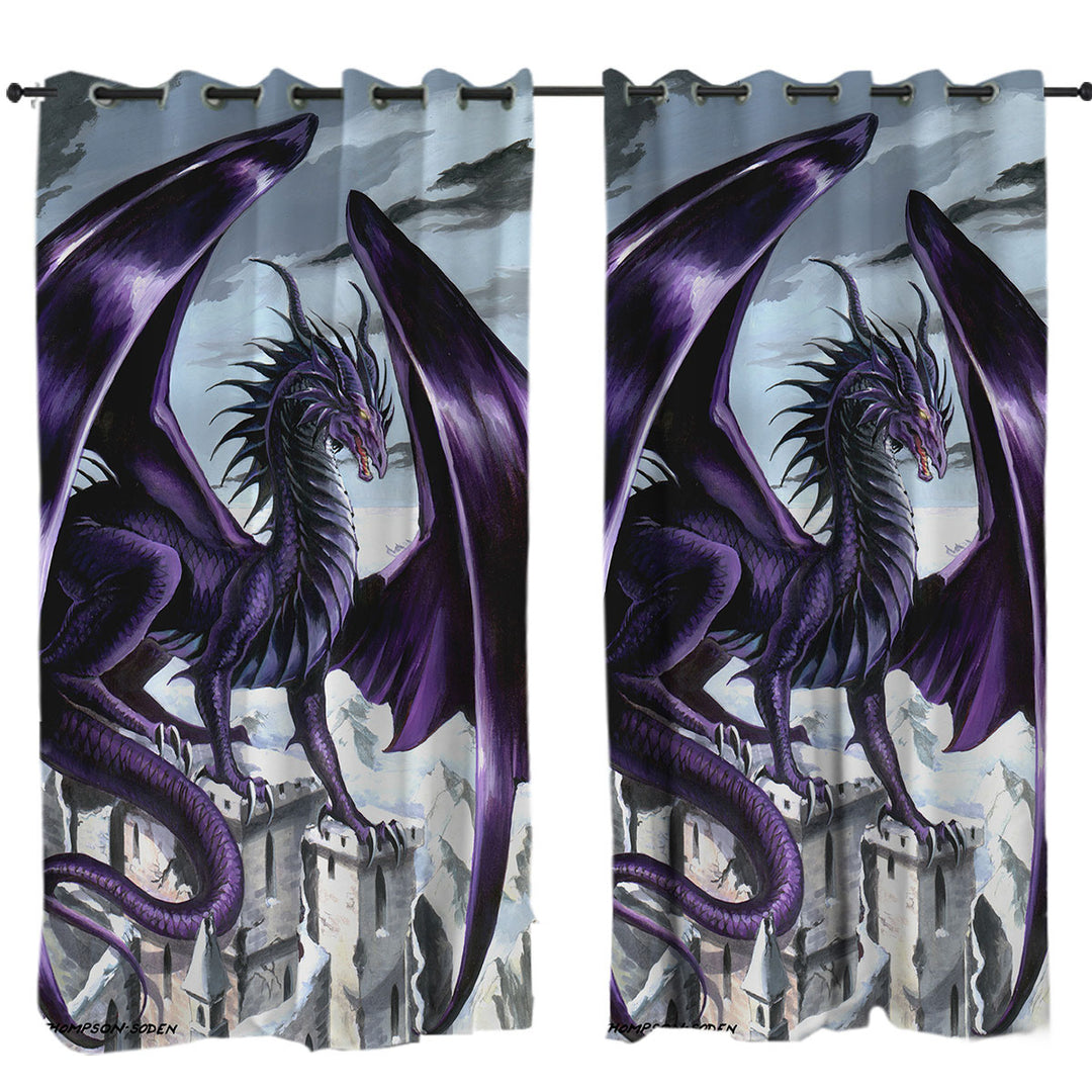 Curtains for Bedroom with Evil Purple Dragon City Nemesis